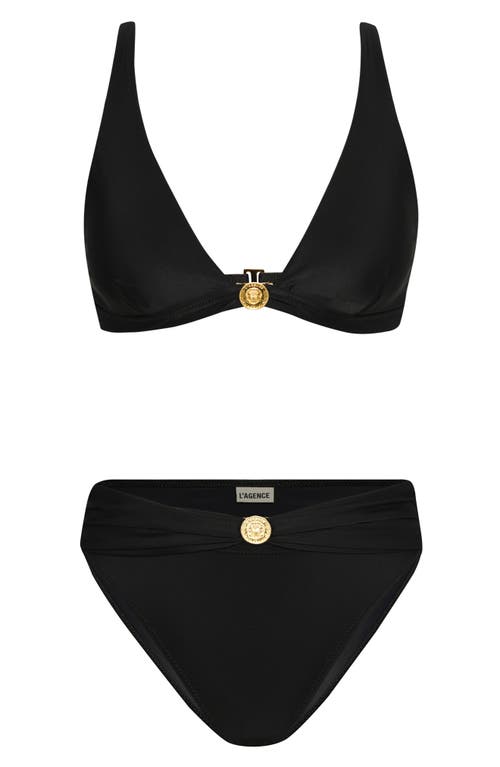 L Agence L'agence Lexie Solids Bikini Top In Black