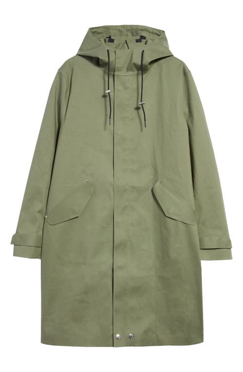 Mackintosh Granish Waterproof Bonded Cotton Hooded Coat in Four Leaf Clover at Nordstrom, Size 36