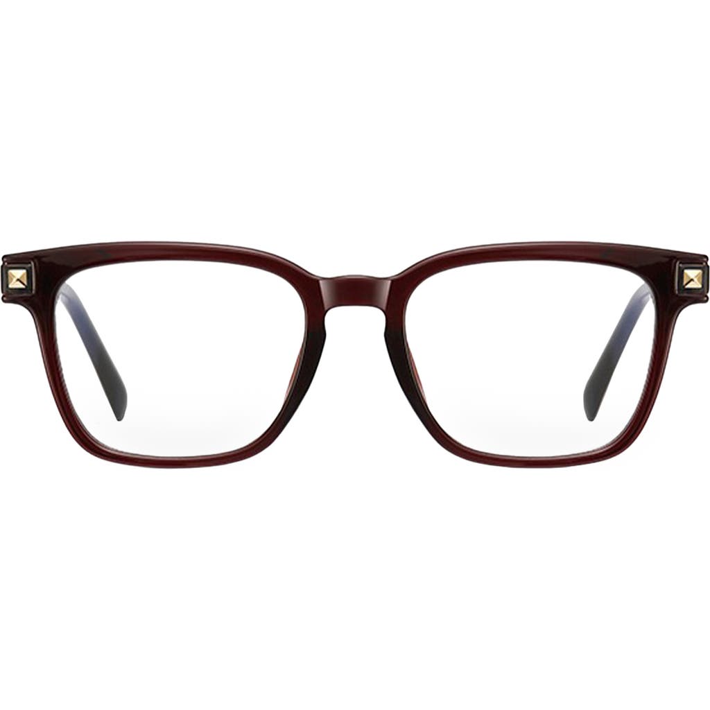 Fifth & Ninth Karli 53mm Rectangular Blue Light Blocking Glasses In Brown