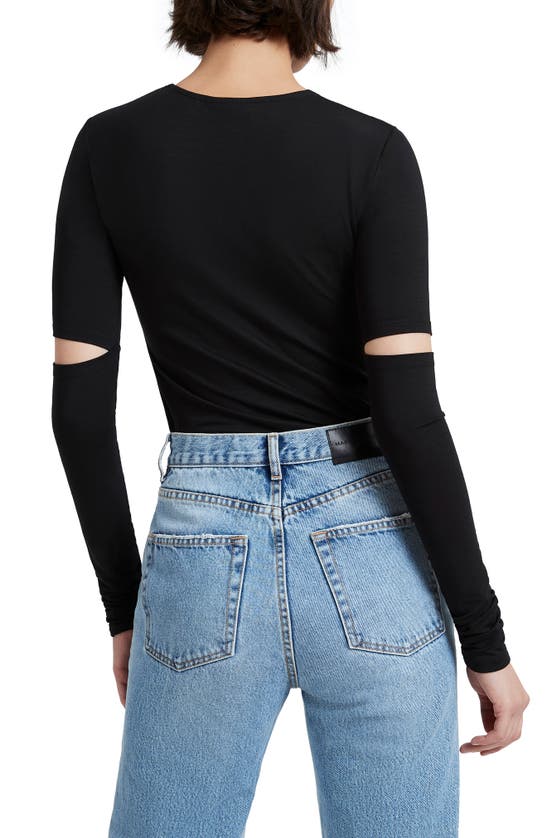 Shop Marcella Indra Cutout Sleeve Top In Black