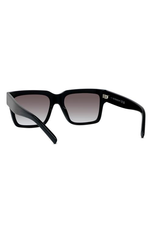 Shop Givenchy Gv Day Square Sunglasses In Shiny Black/gradient Smoke