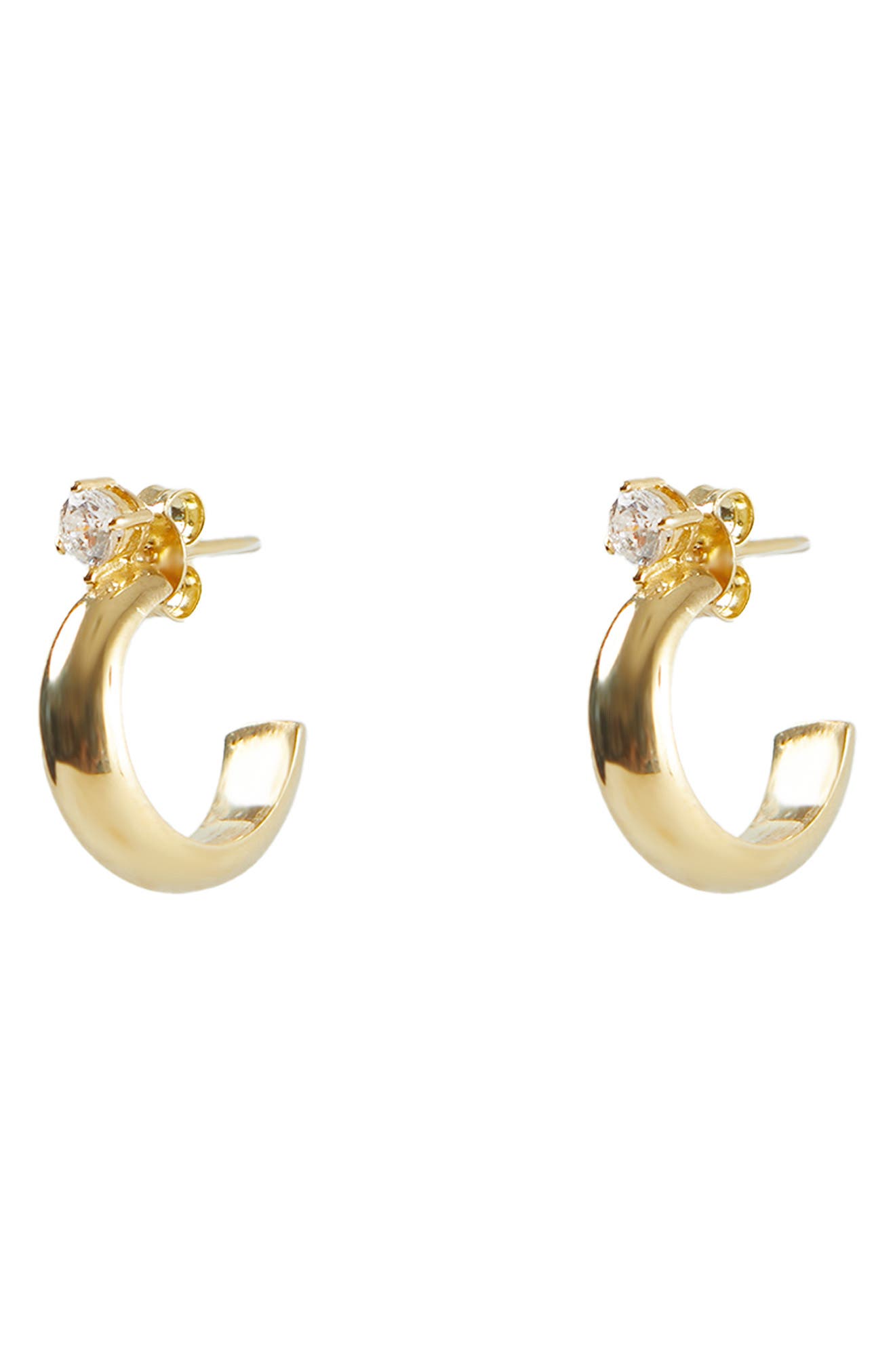 Hex Cubic Zirconia Hoop Earrings