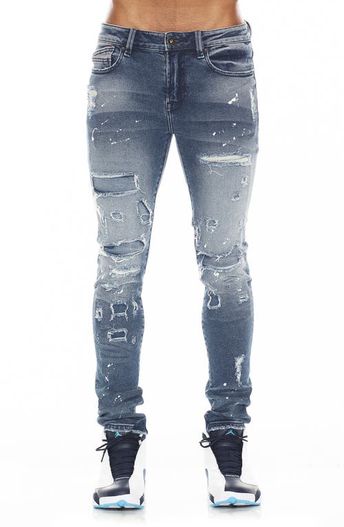 Cult of Individuality Punk Distressed Super Skinny Jeans in Tape