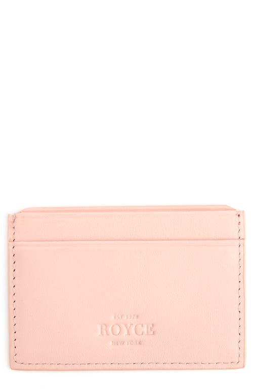 ROYCE New York RFID Leather Card Case in Light Pink at Nordstrom