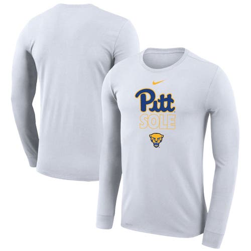 Nike White Pitt Panthers 2023 On Court Bench Long Sleeve T-Shirt