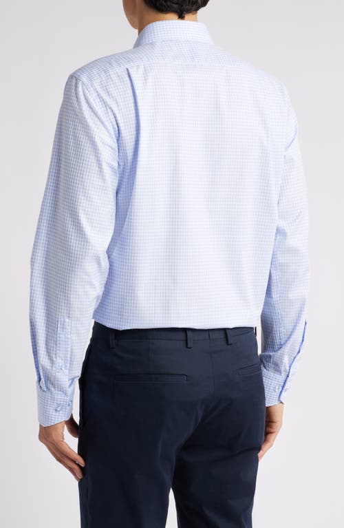 Shop Lorenzo Uomo Trim Fit Textured Check Cotton Dress Shirt In Light Blue