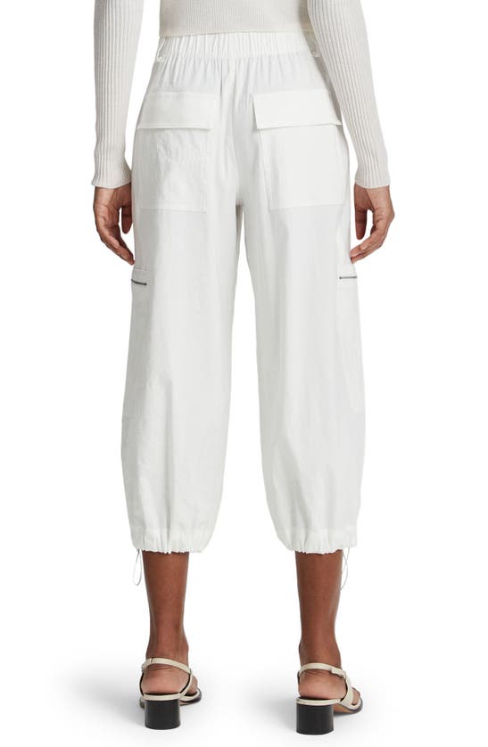 Shop Vince Linen Blend Crop Parachute Pants In Off White