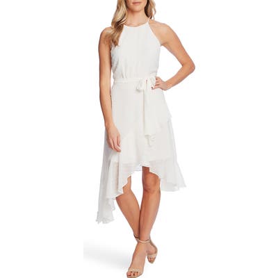 Cece Clip Dot High/low Sundress, White