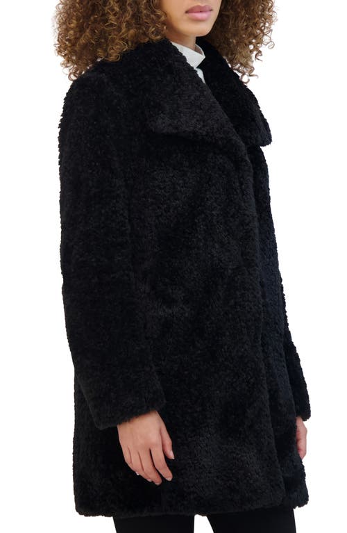 Shop Kenneth Cole Textured Faux Fur Jacket In Black