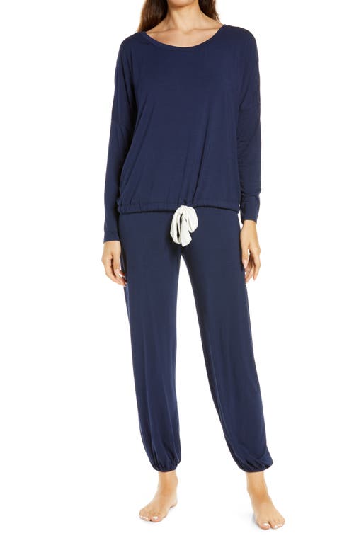 Eberjey Gisele Jersey Knit Slouchy Pajamas In Blue