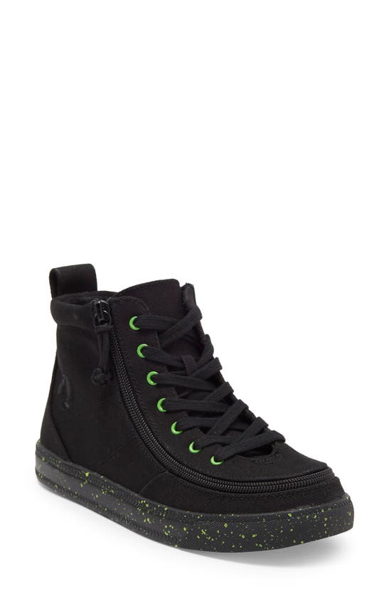 Billy Footwear Kids' Classic Hi-rise Sneaker In Black/ Green Speckle