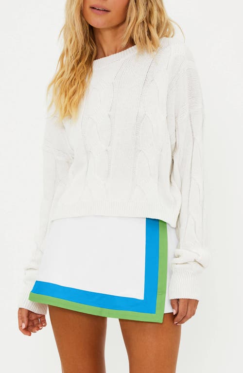 Beach Riot Clarice Cotton Cable Jumper In Isle White