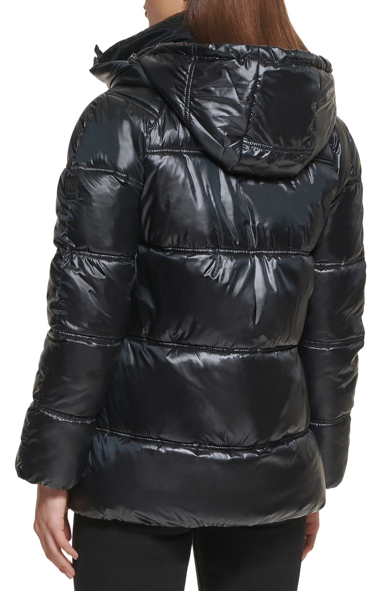 hooded quilted puffer jacket