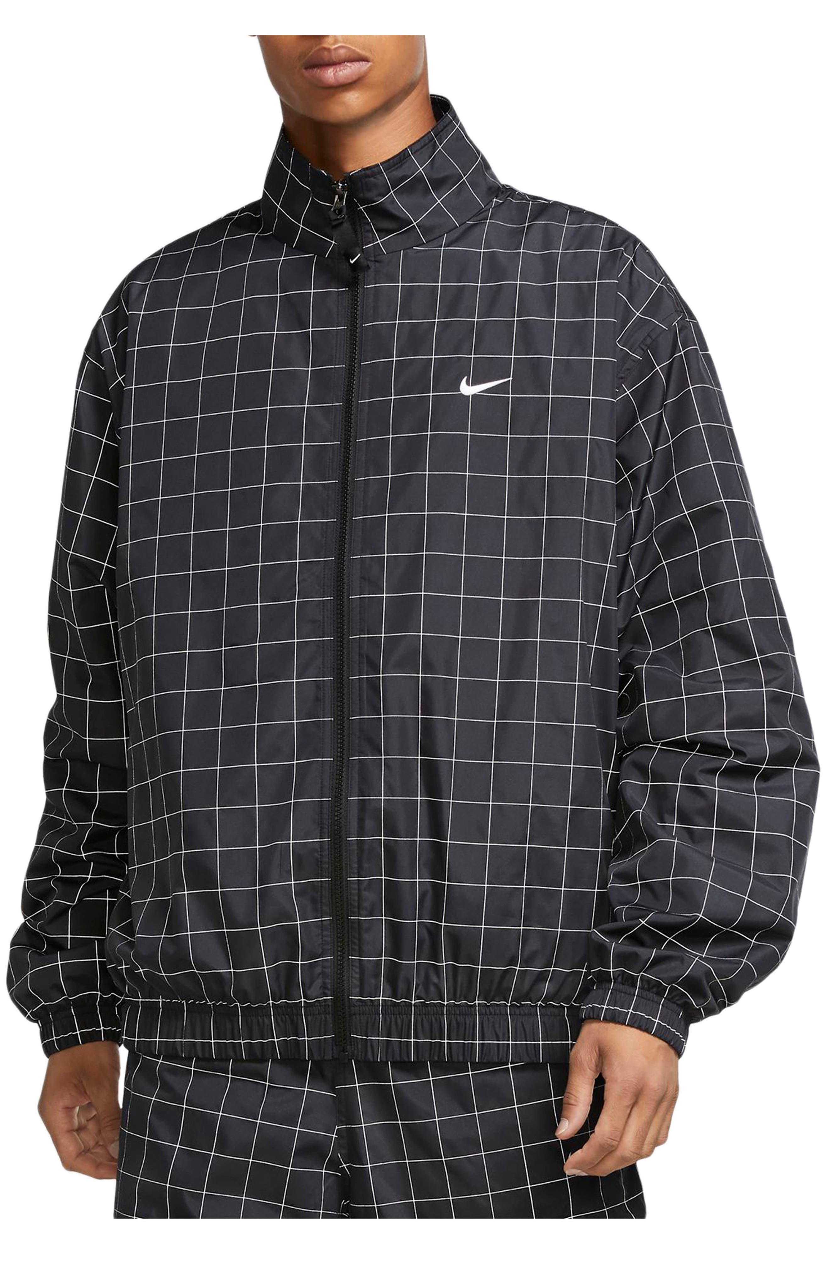 nike gingham check track jacket
