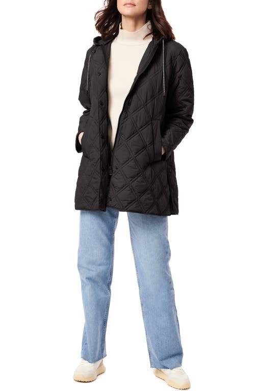 Bernardo Hooded Quilted Liner Jacket In Black