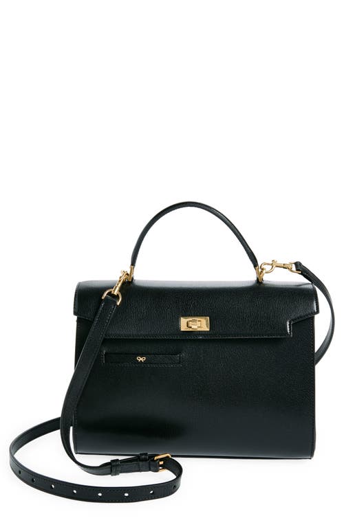 Anya Hindmarch Mortimer Leather Top Handle Bag in Black at Nordstrom