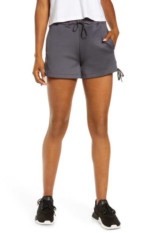 Blanc Noir Lace-Up Shorts in Charcoal