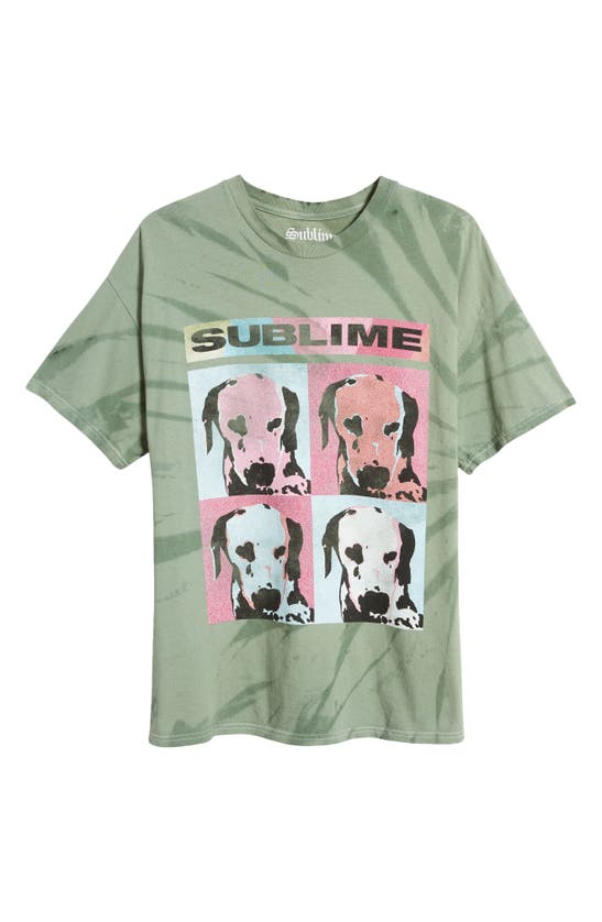 Shop Merch Traffic Sublime Dalmatian Tie Dye Graphic T-shirt In Green Tie Dye