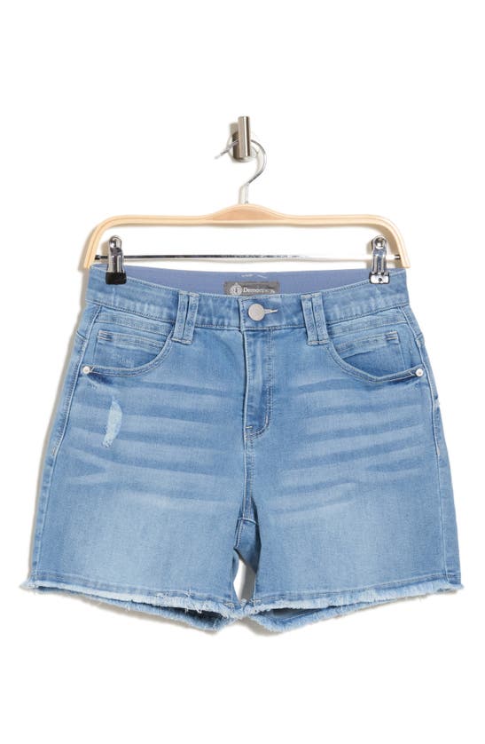 Democracy Cutouff Denim Shorts In Light Blue Vintage