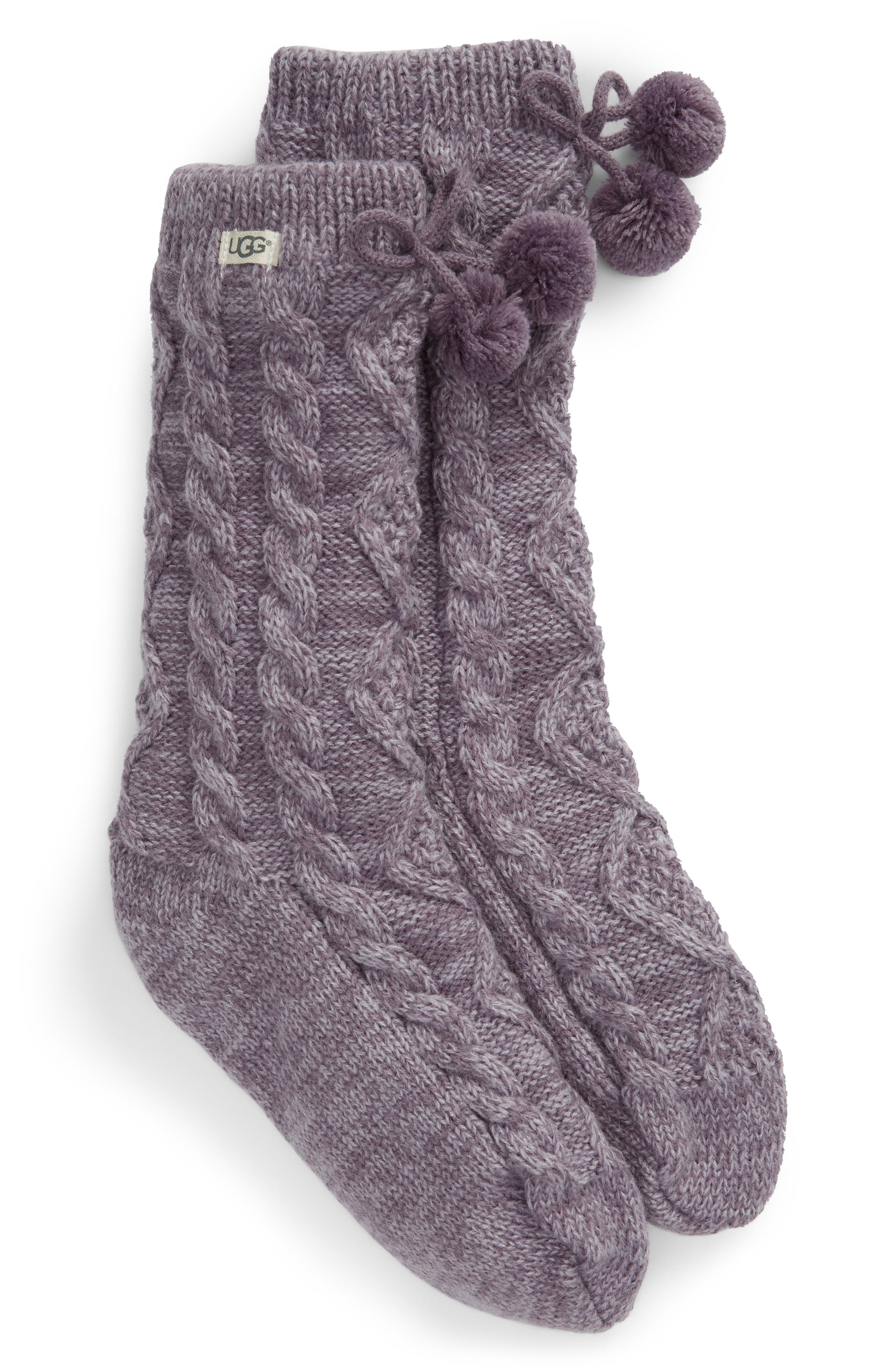 UGG® Pompom Fleece Lined Socks | Nordstrom