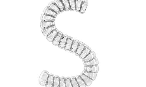 Simona Croissant Initial Pendant Necklace In Silver- S