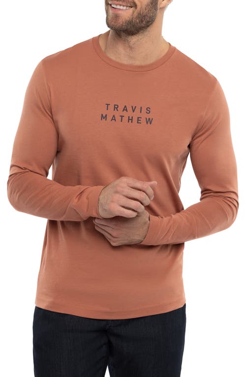 TravisMathew Smoky Taste Long Sleeve Graphic T-Shirt Copper at Nordstrom,