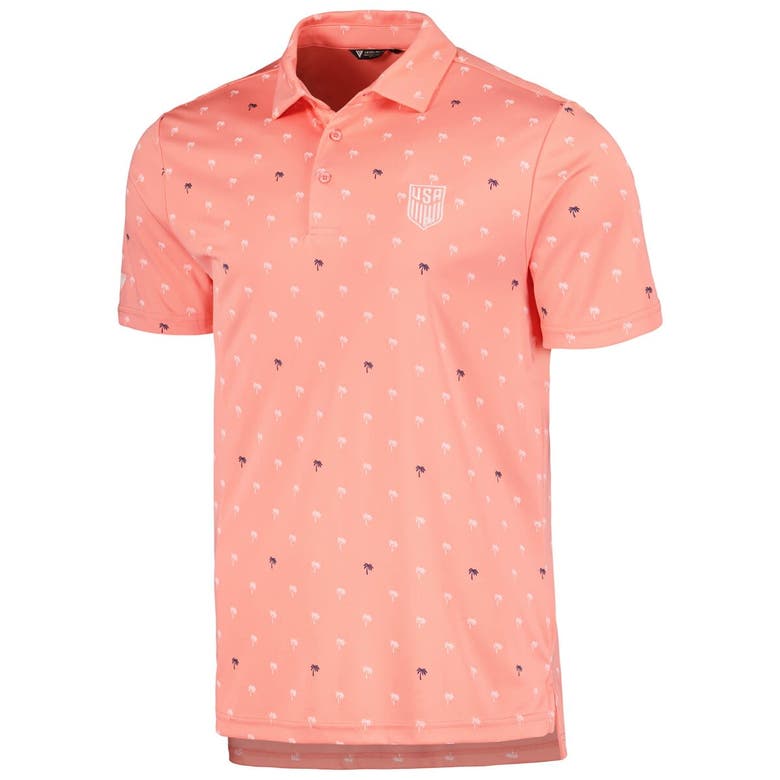 Shop Levelwear Coral Usmnt Groove Performance Polo