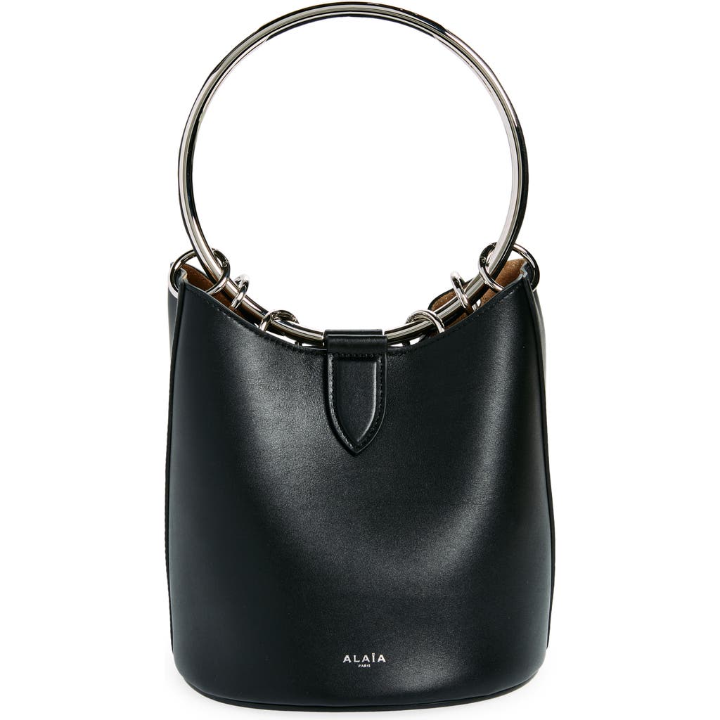 Shop Alaïa Medium Ring Handle Bucket Bag In Noir