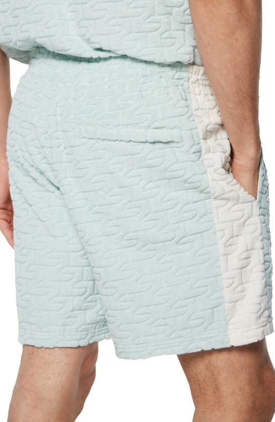 Shop Sergio Tacchini Livata Monogram Terry Cloth Shorts In Surf Spray