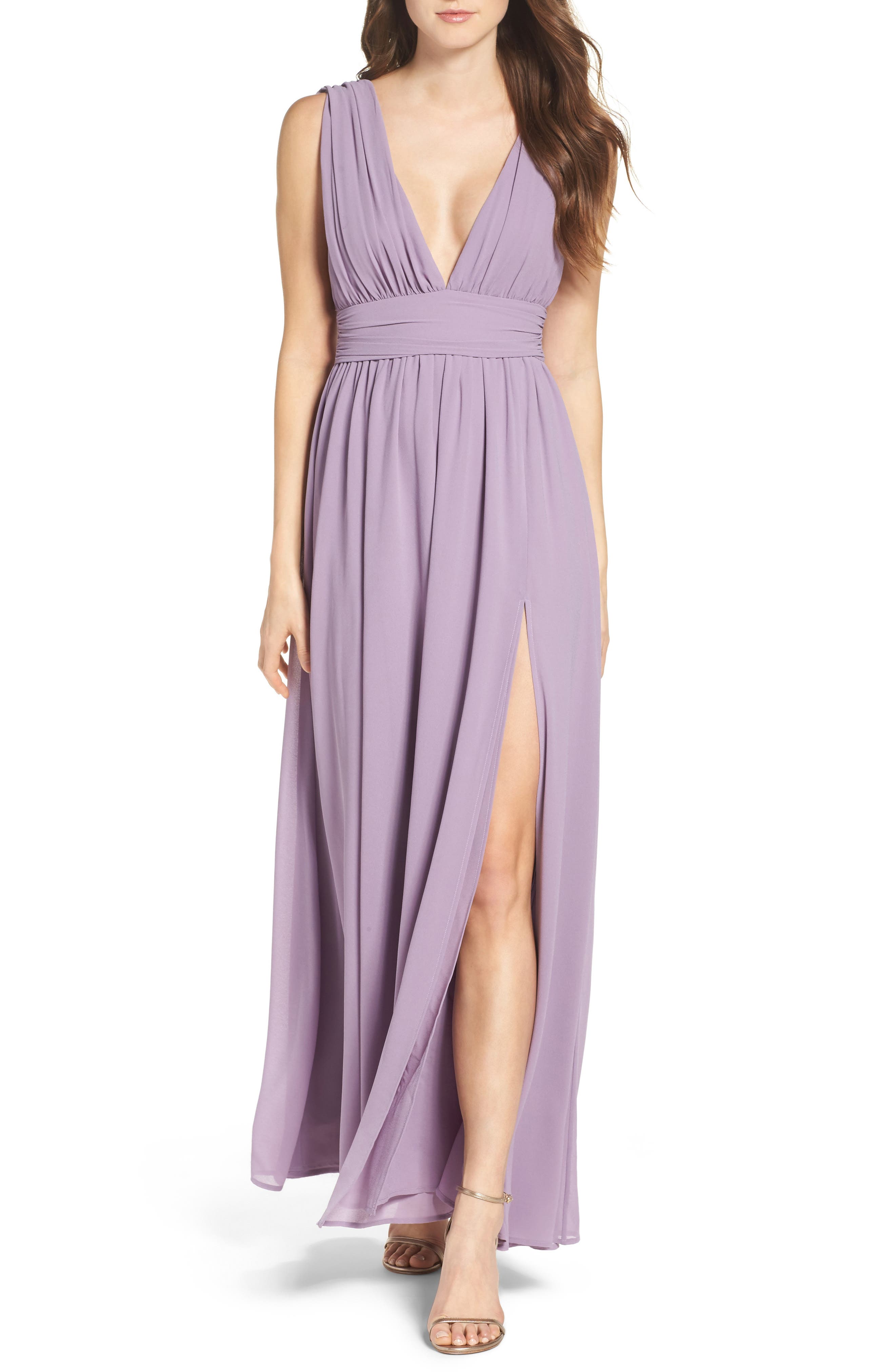 lulus v neck chiffon gown nordstrom