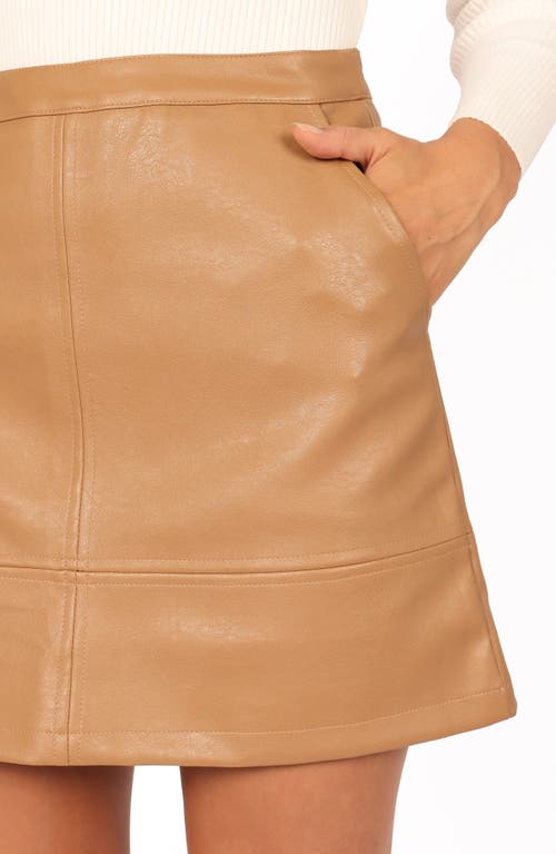 Petal And Pup Petal & Pup Carly Faux Leather Miniskirt In Brown