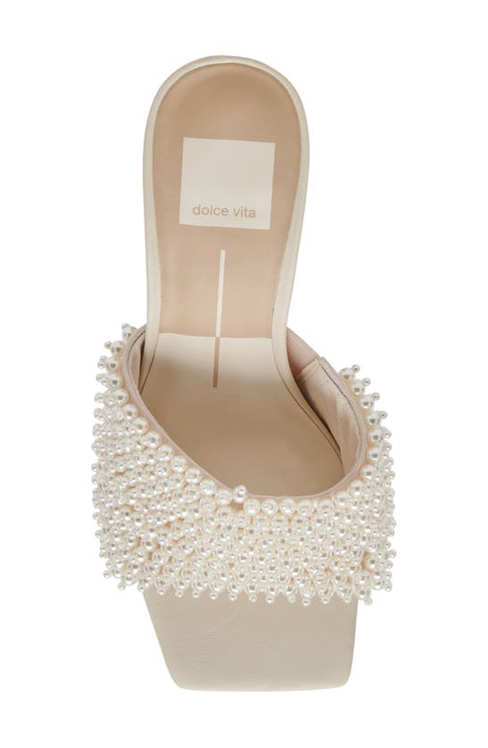 Shop Dolce Vita Nandy Imitation Pearl Slide Sandal In Vanilla Pearls