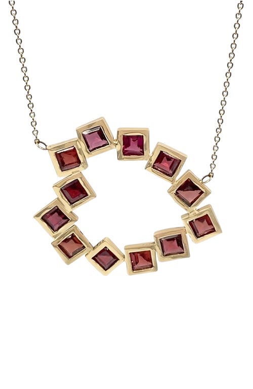 Shop Leslie Paige Garnet Heart Pendant Necklace In Yellow Gold/garnet