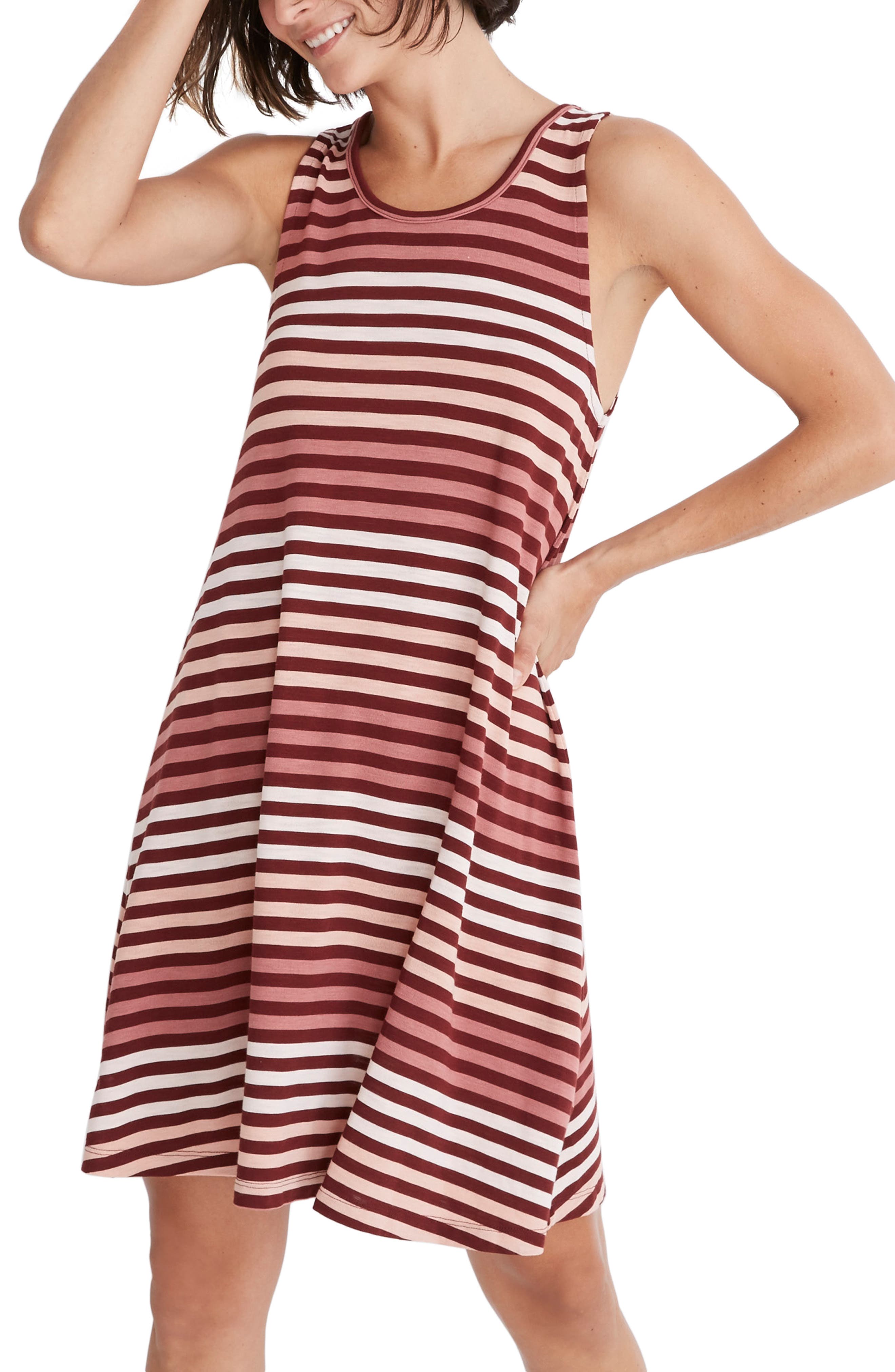 Madewell Highpoint Sulley Stripe Tank Dress, Purple