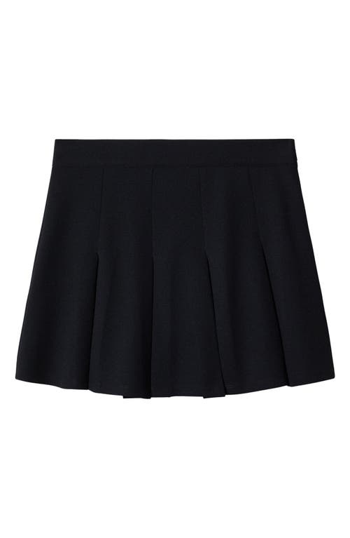 MANGO Wide Pleated Skirt in Black
