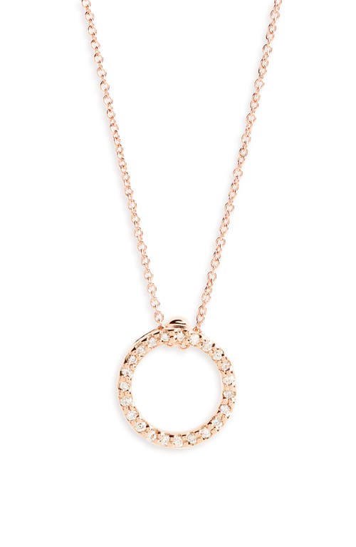 Roberto Coin Diamond Circle Pendant Necklace in Rose Gold at Nordstrom, Size 18 In