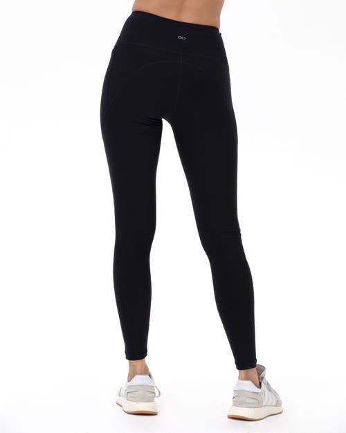 Rebody Active Phoenix Fleece Pocket Legging In Warm Black