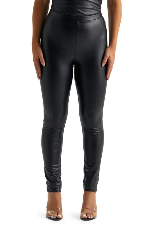 High Rise Faux Leather Pull On Legging at Seven7 Jeans