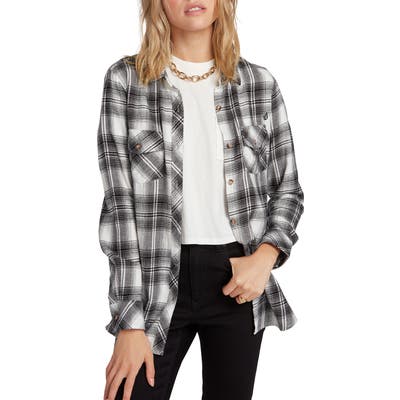 Volcom Getting Rad Plaid Top, Black