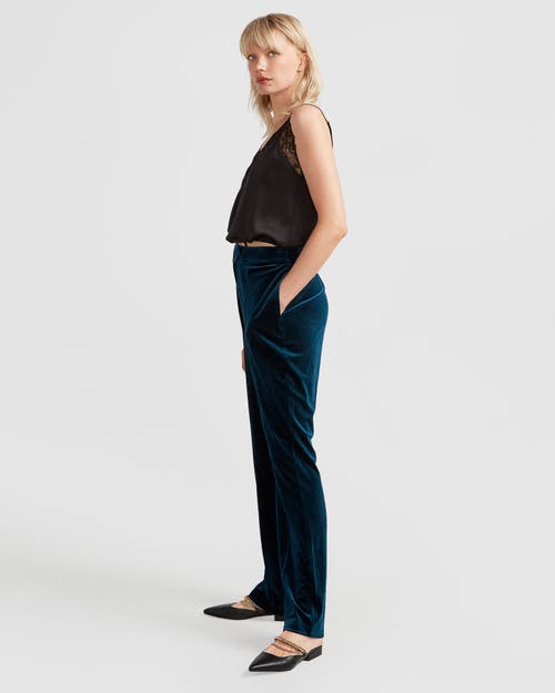 Belle & Bloom Reverie Velvet Pant In Dark Teal