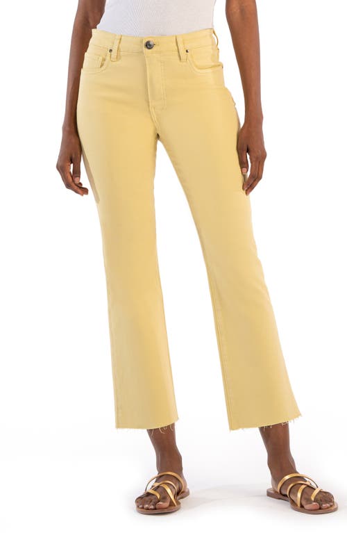 Shop Kut From The Kloth Kelsey High Waist Flare Ankle Jeans In Lemon