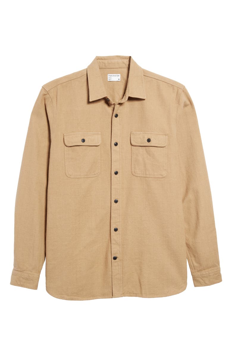 Frank And Oak Kapok Solid Flannel Button-Up Overshirt | Nordstrom