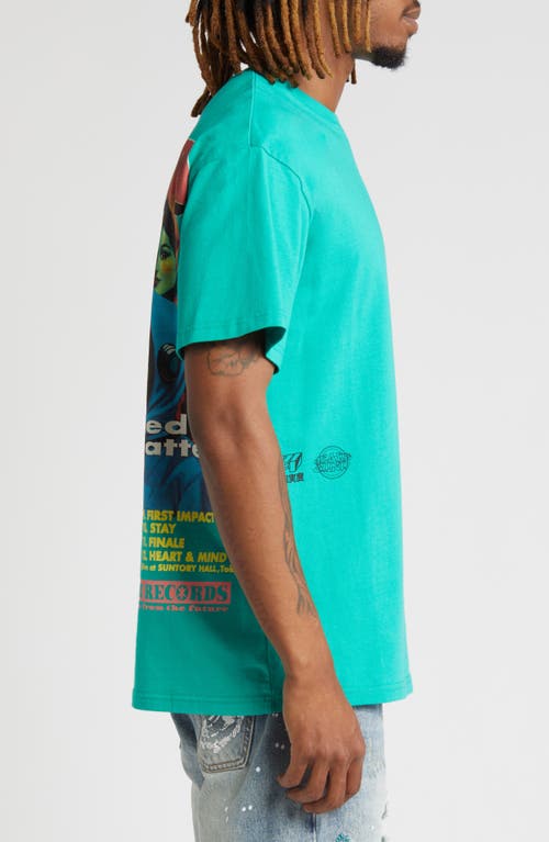 Shop Billionaire Boys Club Whim Records Cotton Graphic T-shirt In Sea Green