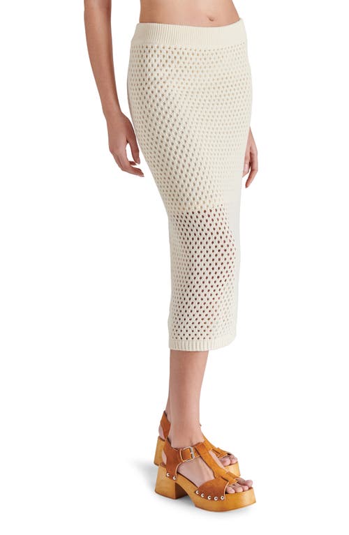 Shop Steve Madden Rosalind Open Stitch Midi Sweater Skirt In Natural