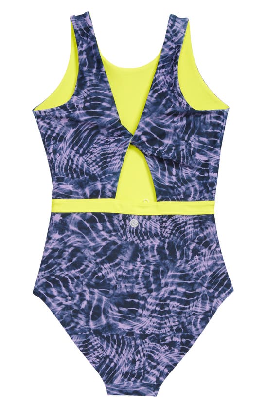 Zella Girl Kids' Reversible Journey Onepiece Swimsuit In Purple Breeze