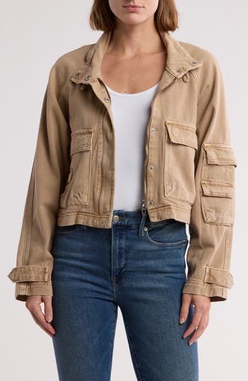 BLANKNYC BLANKNYC ACID WASH COTTON TWILL JACKET 