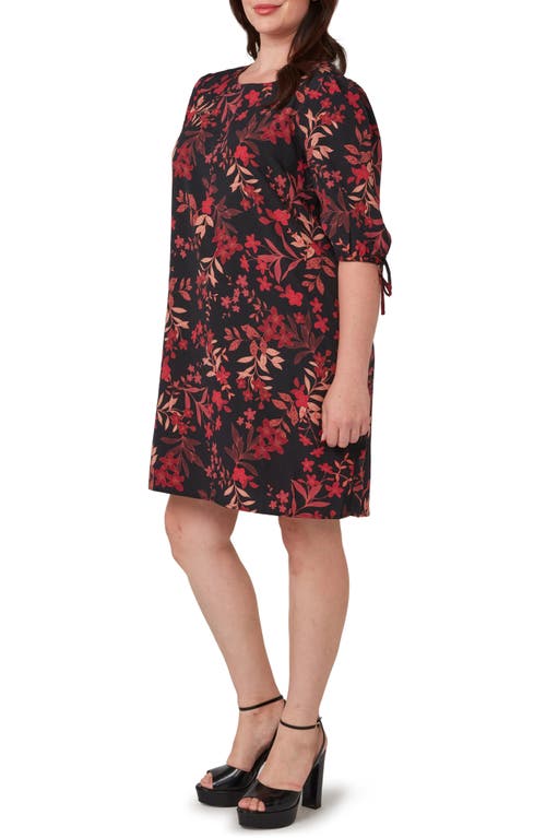 Shop Estelle Print Shift Dress In Pink/black