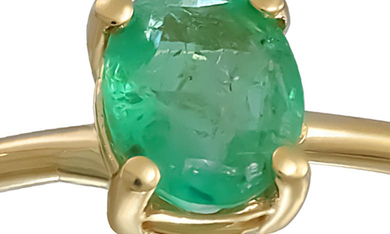 Bony Levy 18k Gold El Mar Solitaire Emerald Stackable Ring In 18k Yellow Gold