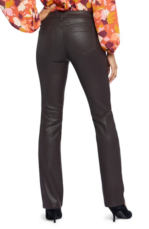 Nydj Marilyn Coated High Rise Straight Jeans In Cordovan Coated