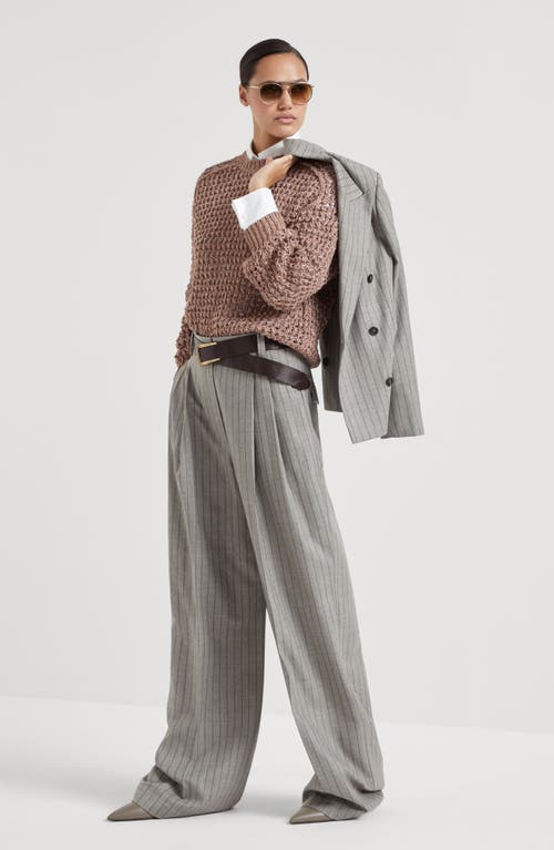 Shop Brunello Cucinelli Wide Trousers In Taupe